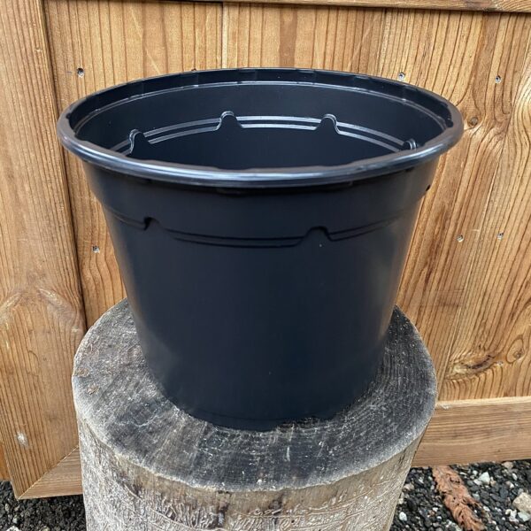 Круглый горшок чёрный 19 см 3л