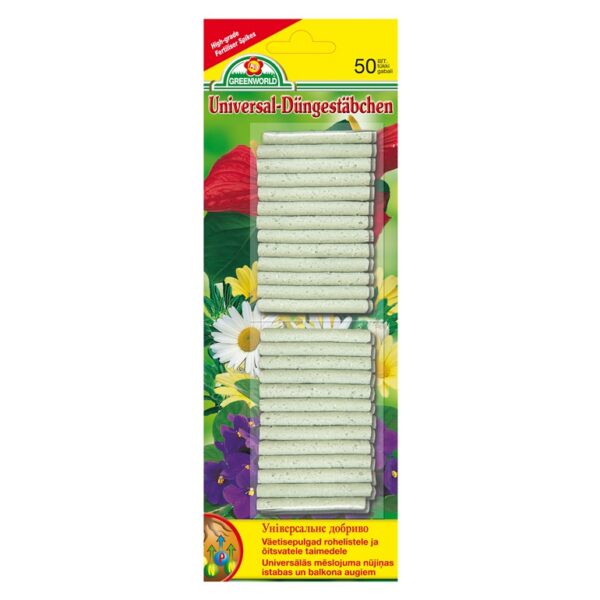 Удобрение в палочках для цветущих и декоративно-лиственных 50 штук Greenworld